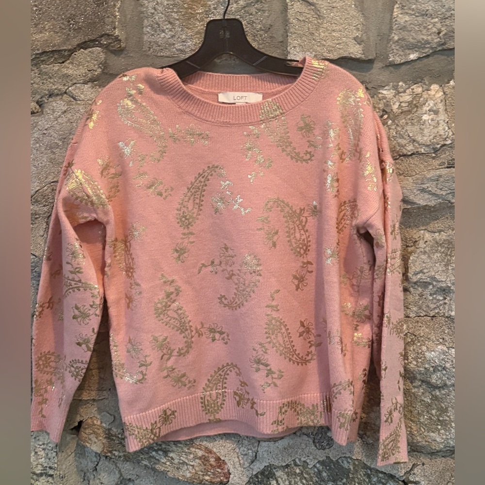 Loft Shimmer Paisley Sweater - EUC